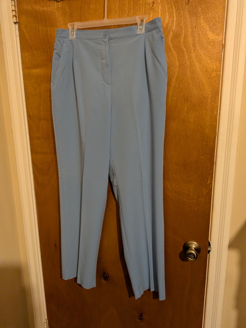 Women's Light Baby Blue Tailored Dress Pants